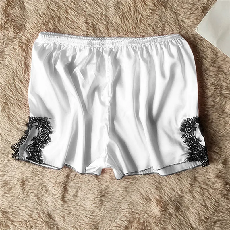Пижамы без рукавов Ночная сорочка на бретельках кружевной отделкой Satin Cami Top Pajama Setsnuisette femme de nuit Сексуальная gecelik пижамы D5