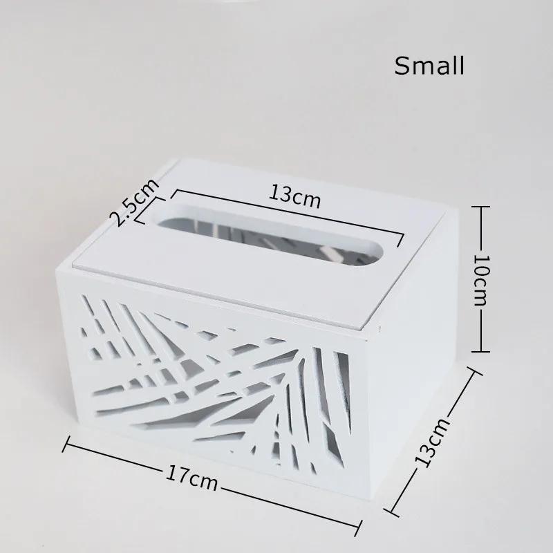 Baffect, новинка, простая коробка для салфеток, настольная, нордическая, полый бумажный контейнер для салфеток, деревянный бумажный чехол, домашний декоративный органайзер, белая коробка для салфеток - Цвет: white small