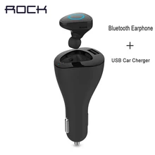 РОК-Автомобильное зарядное устройство USB Автомобильное зарядное устройство и Автомобильный Bluetooth 4.0 наушники беспроводные наушники С Микрофоном для iphone iwatch Android телефон