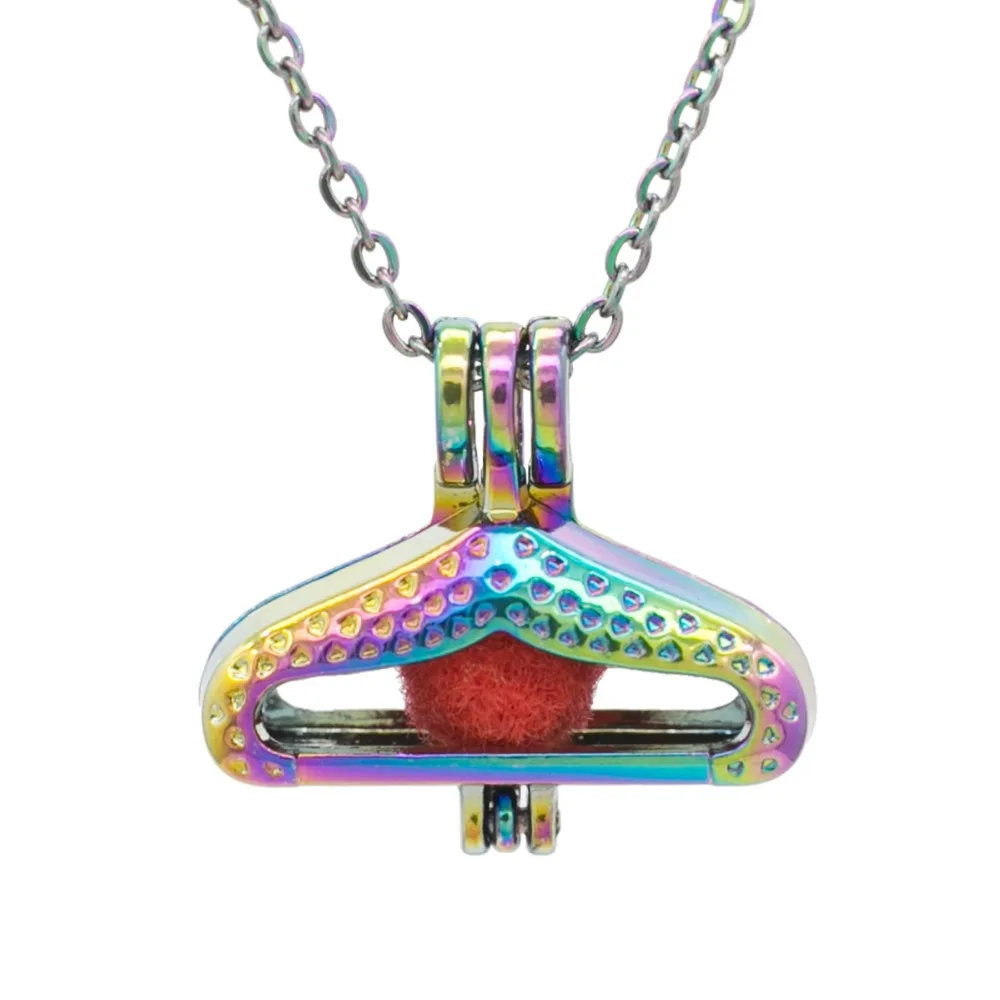 REYOW 1pcs Rainbow Hanger Girl Pearl Bead Cages Perfume Essential Oil Diffuser Locket Pendant Jewelry Necklace DIY | Украшения и