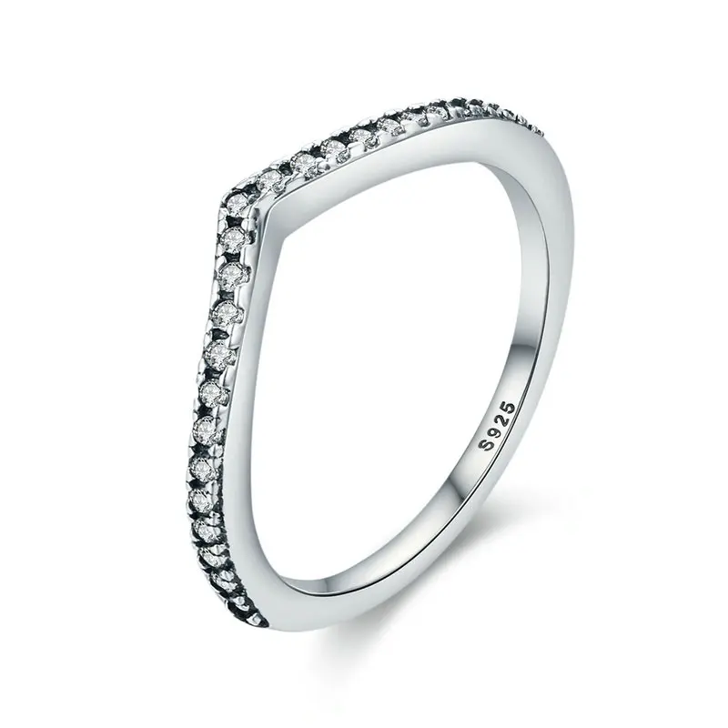 BAMOER, 925 пробы, серебряные капли воды, прозрачные CZ кольца на палец для женщин, свадебные, обручальные ювелирные изделия, подарок подруге PA7649 - Цвет основного камня: PA7649