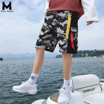 

2018 New Men's Personality Design Camouflage Printing Tool Shorts Men Fashion Casual Hip Hop Stitching Cotton Mens Short