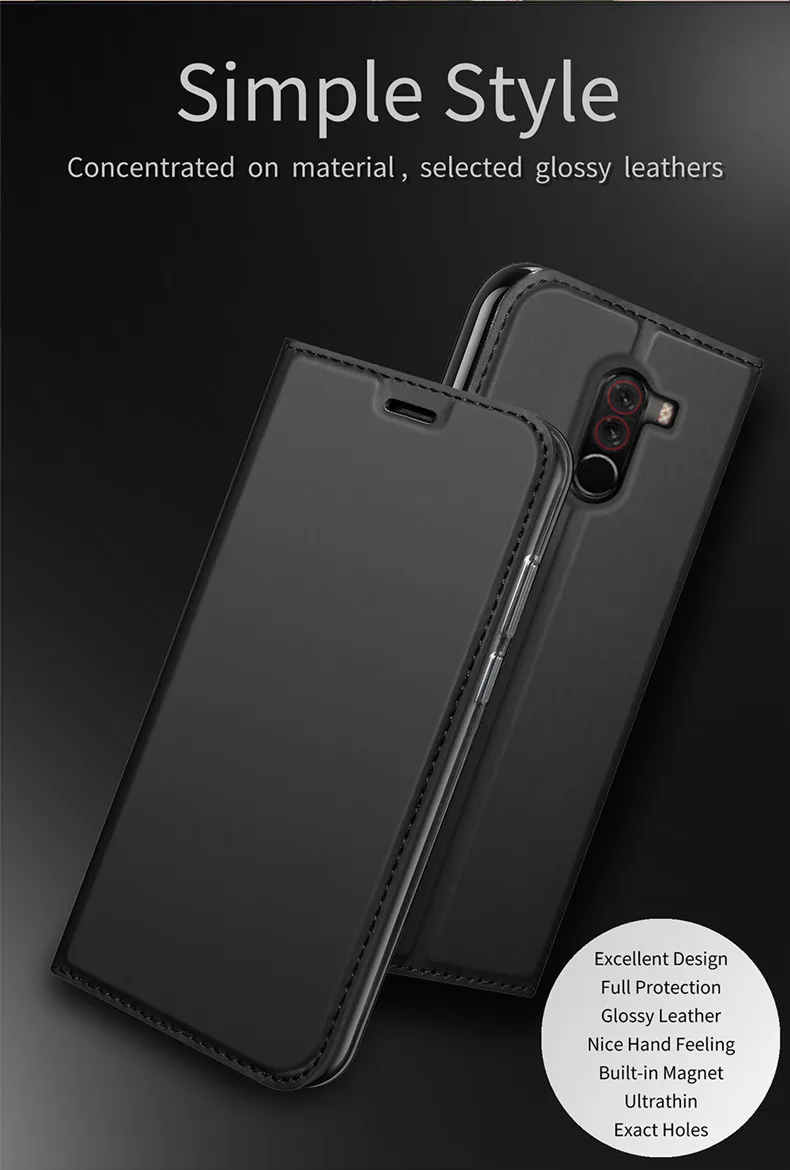 Чехол-книжка DZgogo из искусственной кожи чехол для Xiaomi Pocophone F1 Роскошный Магнитный чехол-книжка чехол для телефона Xiaomi Poco F1 6,18 дюймов