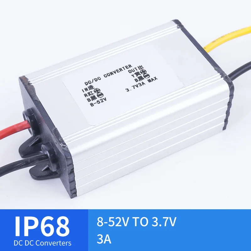 

8-52V TO 3.7V 3A DC Long Aluminum Shell Waterproof Converter Golf Cart Converter Reducer High Quality RCNUN CE RoHS