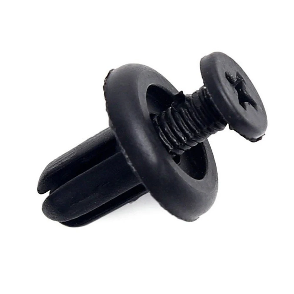 100Pcs Car Auto Plastic Rivets 6mm Hole Fastener Fender Bumper Push Pin
