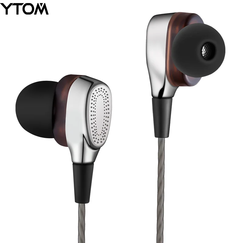 Металлические наушники YTOM T9 Pro Hi Fi с супербасами вкладыши микрофоном двойное