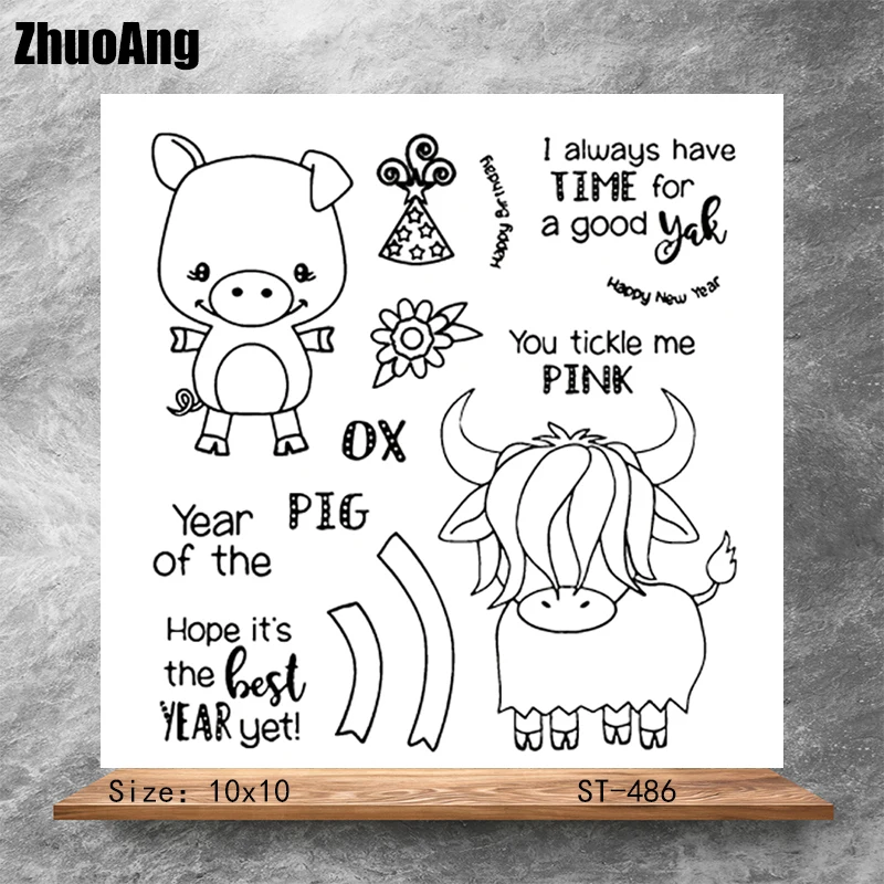 

Happy little friend Transparent Clear Stamps DIY Scrapbooking Album Card Making DIY Decoration Making Embossing Stencil