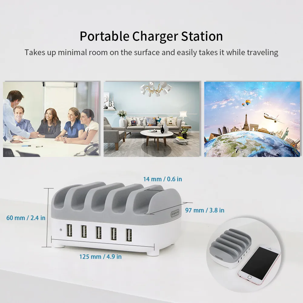Многопортовое зарядное USB устройство NTONPOWER док станция настольное для Мобильный