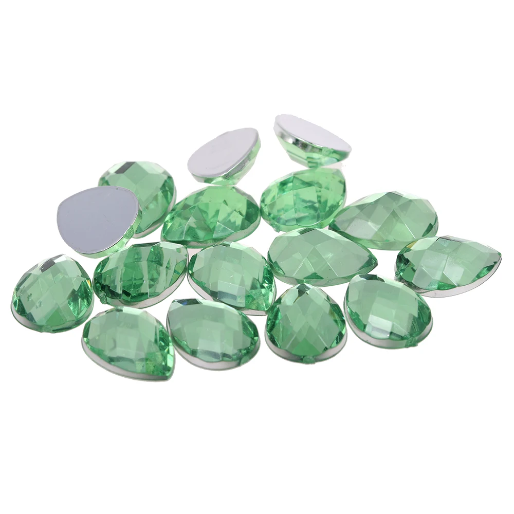 

Many Colors 13x18mm 30pcs Acrylic Rhinestones Flatback Oval Shape Earth Facets Non Hotfix Glue On Beads DIY Jewelry Making