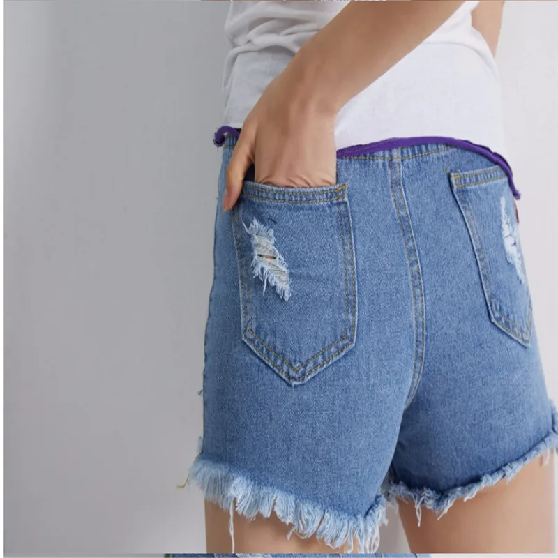 2019 summer Casual cowboy Shorts Embroidery Zipper Fly Regular short jeans