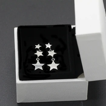 

Stars Earrings 925 Sterling Silver Five Stars Earrings Korean Trendy Jewelry for Women Girls Wedding Valentine's Day Gift