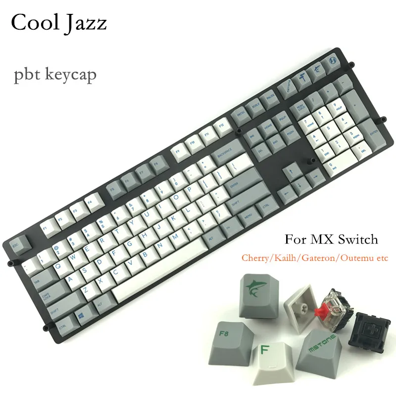 Cool Jazz pbt Cherry mx механическая клавиатура, колпачки для ключей, 151 клавишный краситель, профиль вишни, 1,75 клавиши переключения iso для Corsair STRAFE K65