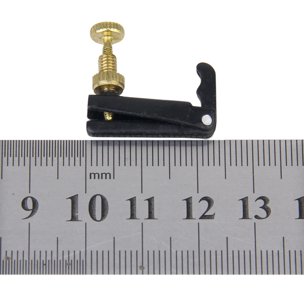 4pcs Metal Violin Fine Tuner Adjuster 1/2 1/4 String Tuning Peg Black With Gold Screw