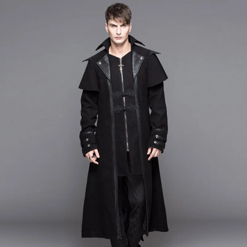 Мужчина в черном плаще. Mens Coat long Jacket Gothic Steampunk с капюшоном. Kaili Classic Style плащ мужской. Пальто Gothic 2020 мужской. Пальто мужское с длинным воротником Готика.