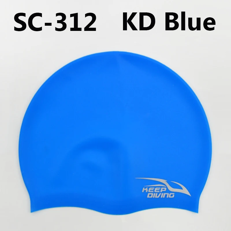 Keep Diving силиконовая шапочка для плавания для женщин и мужчин, детей, длинные волосы, силикада, ультратонкая шапка, защита ушей, водонепроницаемый - Цвет: Синий