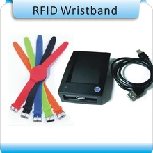 10 шт. супер водонепроницаемый силиконовый 125 кГц RFID браслет с TK4100(совместимый EM4100)+ 1 считыватель