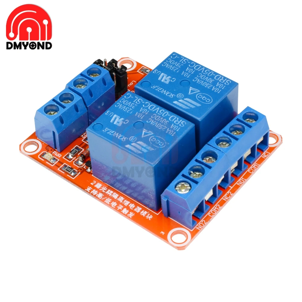 

DC 5V 2CH 2 Channel Relay Module Board With Optocoupler Isolation Supports High and Low Trigger Voltage Diy Electronic