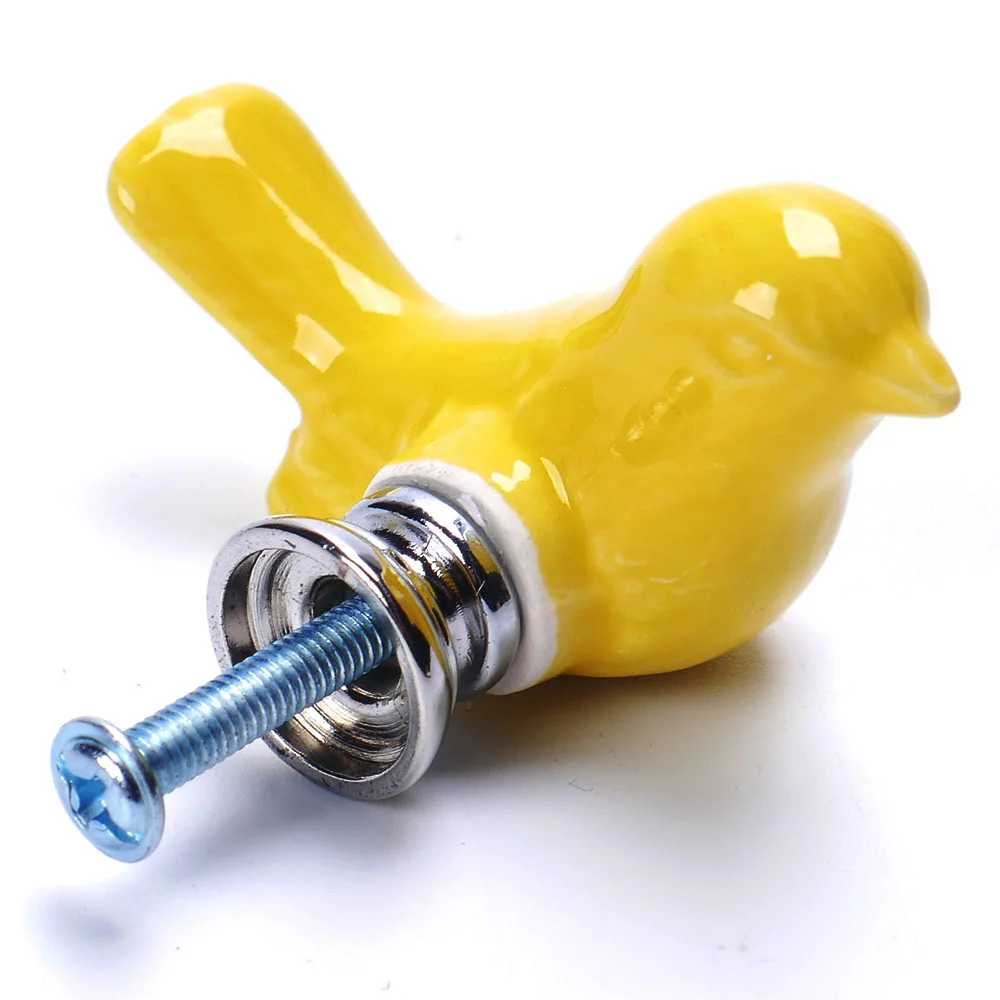 

Vintage Bird Ceramic Door Knob Children Room Cupboard Cabinet Drawer Suitable Kitchen Furniture Home Pull Handle With Screws