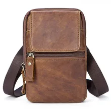Мужские поясные сумки из натуральной кожи для мобильного телефона, чехол для телефона, маленькая сумка-мессенджер на плечо, сумка через плечо, Мужская поясная сумка на крючок