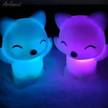 Светодиодный светильник в форме лисы, 7 меняющихся цветов, украшение для спальни, подарок для ребенка, Романтический Красочный светильник, декор для свадебной вечеринки