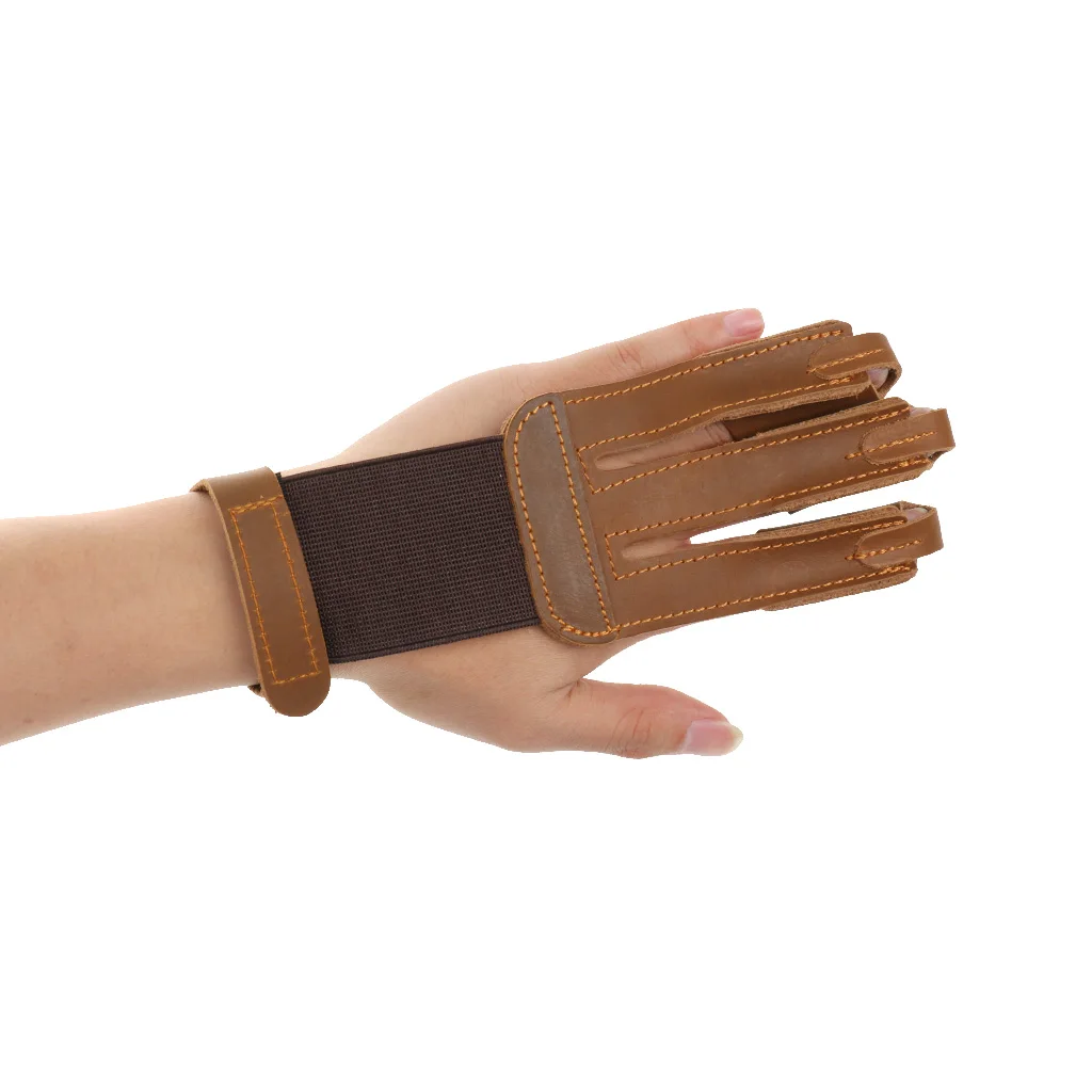 

Artificial Cow Leather Archery 3 Fingers Guard Glove Safety Protector Shooting Glove Recurve Compound Arrow Hunting Accessory