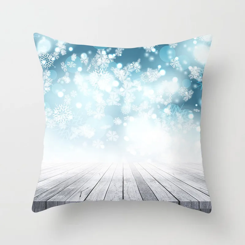 Fuwatacchi Messy Christmas Elk Cushion Cover Snowflake Tree Printed Pillow Cover for Home Sofa Chair Decorative Pillows 45*45cm
