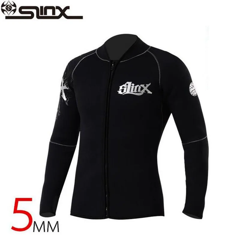 

SLINX 5mm Neoprene Fleece Lining Warm Snorkeling Jacket men Wetsuit Kite Surfing Windsurfing Swimwear Boating Scuba Diving Suit