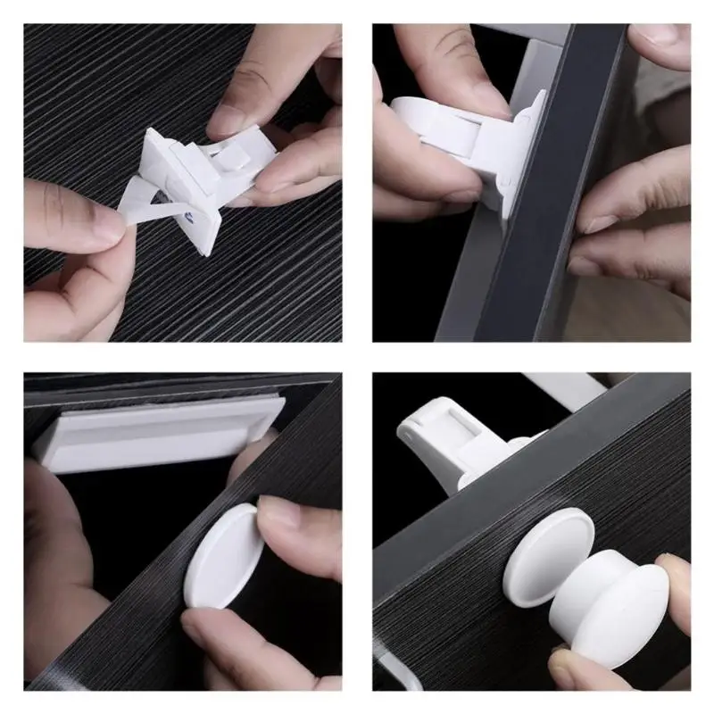 4 قطعة المغناطيسي سلامة يفتحها الاطفال أقفال غير مرئية قفل الأمان الاطفال الطفل الأطفال حماية الباب أقفال خزانة الطفل الاشياء