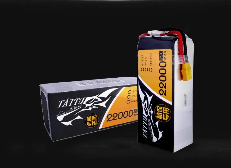 TATTU 22000mAh 22,2 V 6S LiPO аккумулятор 25C для большой нагрузки Multirotor FPV Дрон гексакоптер октокоптер