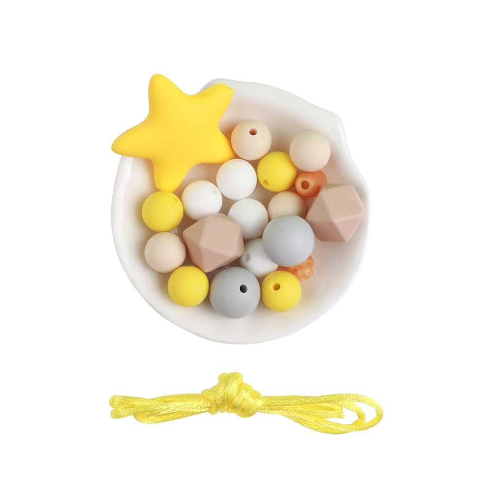 TYRY. HU Детские Силиконовые Бусины DIY набор пищевого силикона ожерелье игрушка для ребенка прорезиненное Силиконовое ожерелье для прорезывания зубов Набор браслетов с бусинами