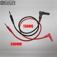 2 шт. 0.5 м мультиметр расширение Тесты ведет с 4 мм окутана штекер и 90 градусов банан 13awg линии для инструмента тесты ING