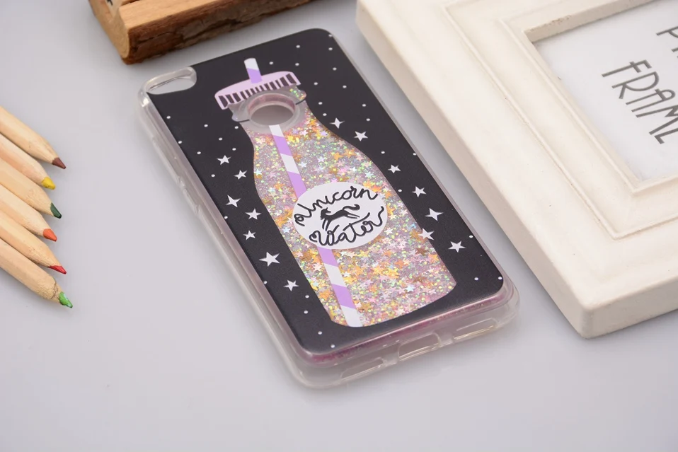 Reaoom for Huawei P8 P9 Lite 2017 Case Glitter Dynamic Liquid Star Quicksand Bottle Unicorn Cover for Huawei p8 p9 lite 2017     (1)