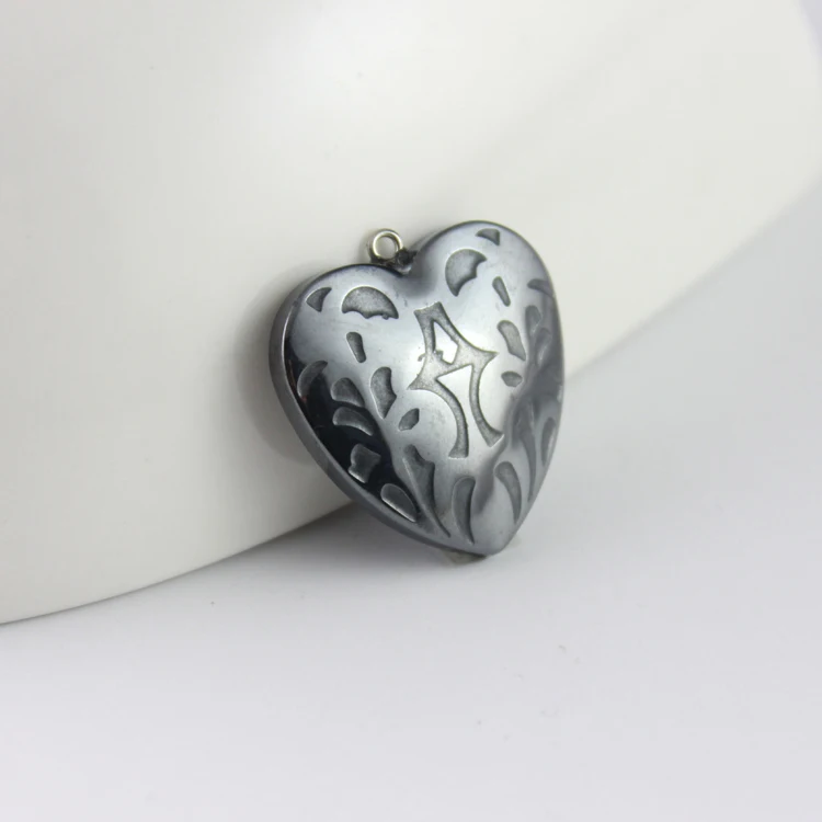 

fashion hot sale hematite heart pendant accessories diy accessories HP1031