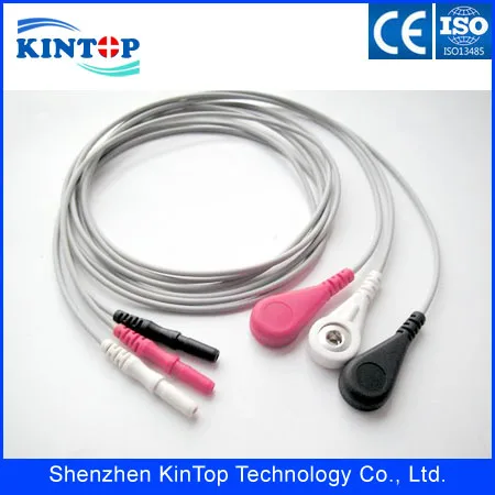 ECG holter cable leadwires with 3 5 7 10 leads,din style