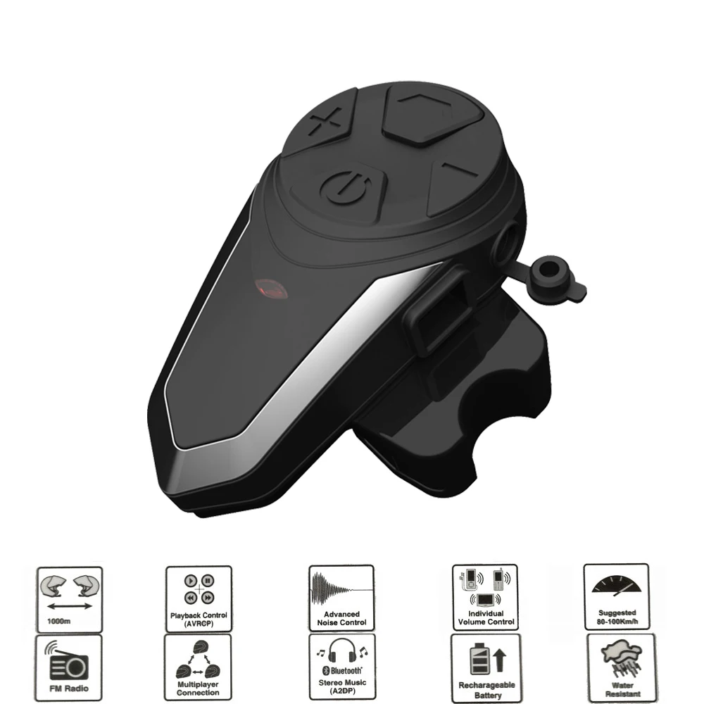 

1PC New BT-S3 Helmet Intercom Motorcycle Wireless Bluetooth Interphone Moto Comunication Headset with FM