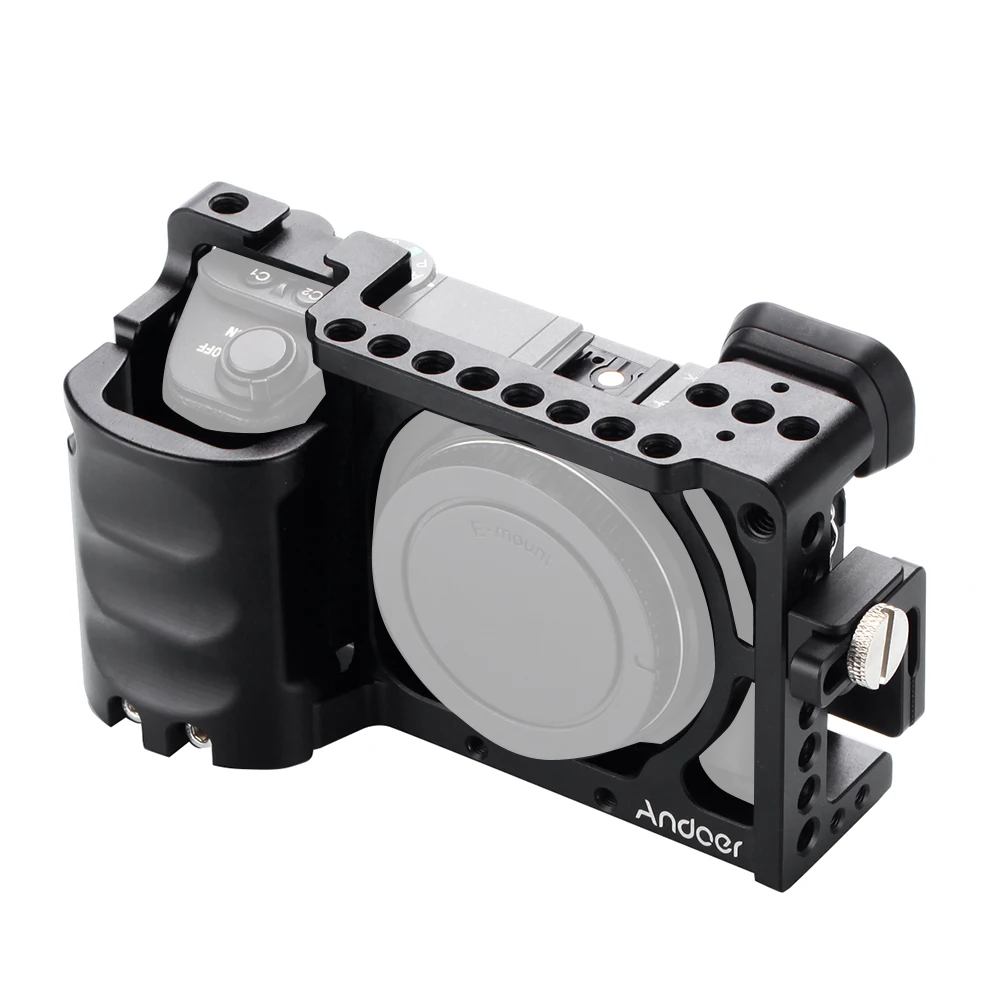 Andoer клетка для видеокамеры+ рукоятка комплект система изготовления пленки с зажимом для кабеля для sony A6000 A6300 A6500 NEX7 для крепления микрофона