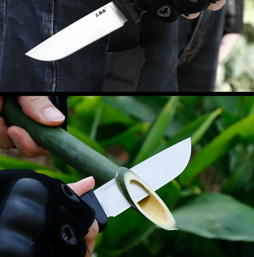 Sanrenmu S708 нож с фиксированным лезвием 12C27 лезвие для охоты на открытом воздухе, кемпинга, выживания, рыбалки, тактический инструмент для повседневного использования с оболочкой