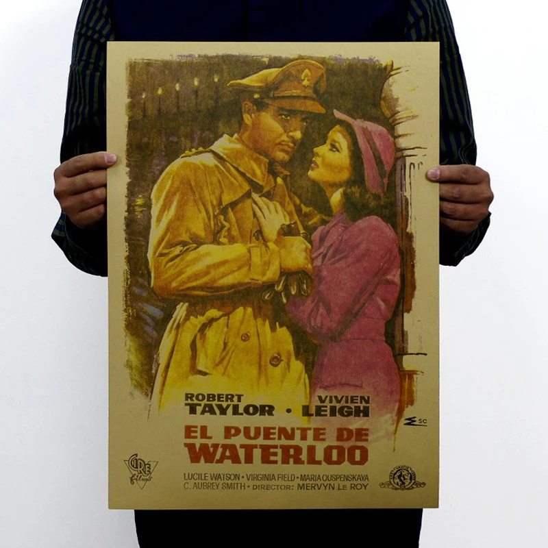 Стикер на стену мост Ватерлоо/Vivien Leigh фильм классический фильм/крафт бумага/бар