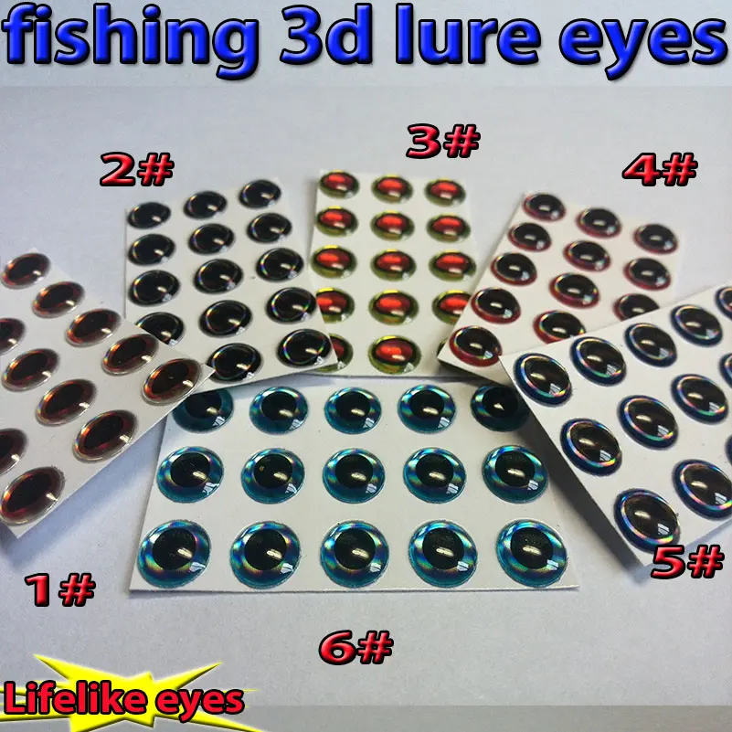 Новое поступление 2019! Рыболовные 3d приманки глаза искусственные Нахлыстовые 6