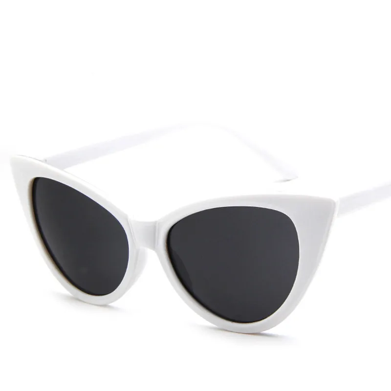 Сексуальные солнцезащитные очки "кошачий глаз", Ретро стиль, Винтажные Солнцезащитные очки, женские солнцезащитные очки "кошачий глаз", стильные брендовые дизайнерские очки, UV400 - Цвет линз: White
