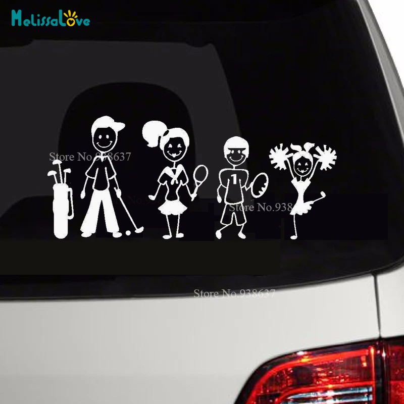 Keluarga Bahagia Stiker Mobil Sports Theme Cheerleader Belakang Kaca Depan Kamar Tidur Bayi Kamar Decal Dinding Stiker Tahan Air Zp0152 Wall Stickers Aliexpress