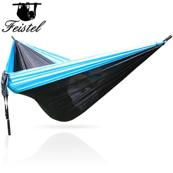 

Camping Hammock, Portable Parachute Nylon Fabric Travel Ultralight Camping Double Wide Outdoor Travel Garten swing