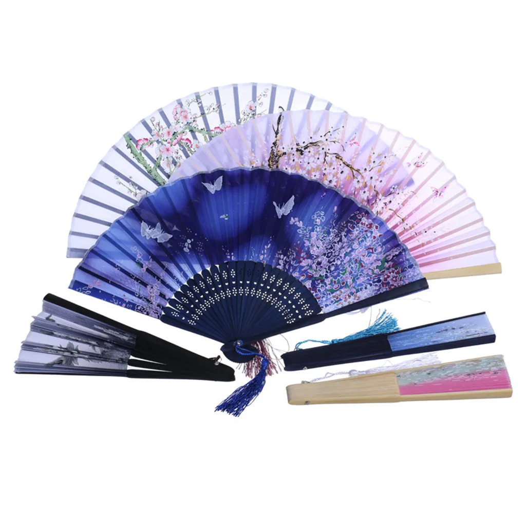

Hand Fans Decorative Elegant Hand Fans Personalized Best Chinese Style Dance Wedding Party Lace Silk Folding Flower Fan K620