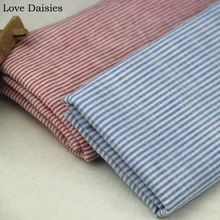 Хлопок/лен Slub пряжа окрашенная Синий Красный ткань в полоску для лета DIY Топ Платье рубашка блузка Домашняя одежда ручная работа ткань шитье