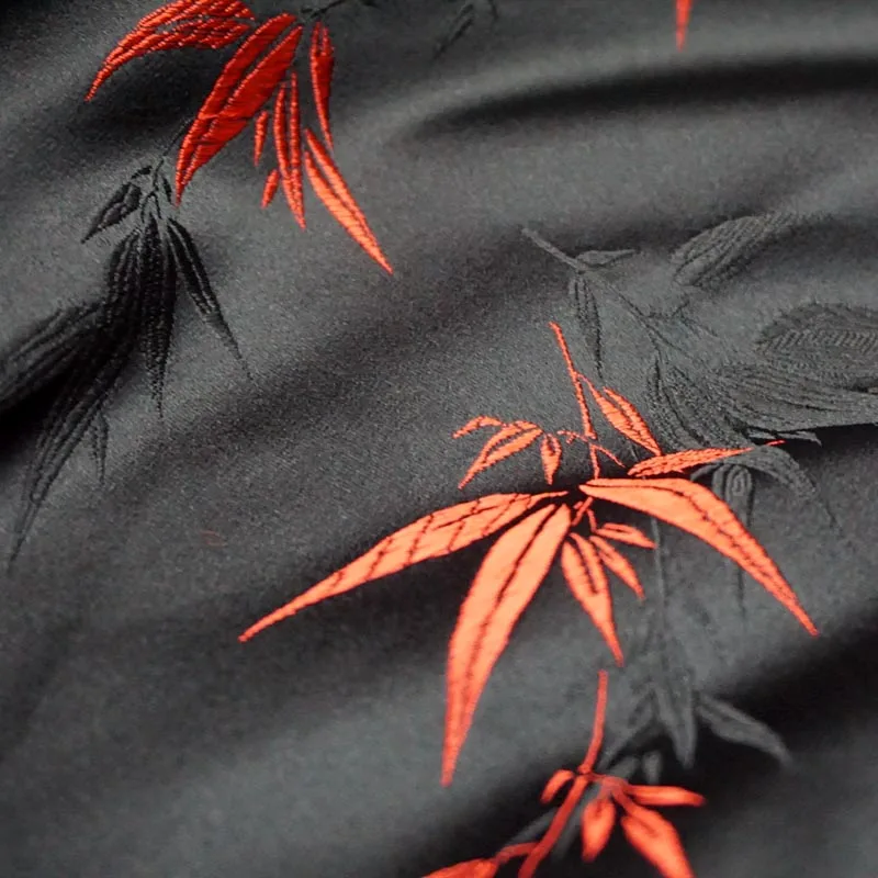 

Bamboo print Jacquard Brocade Fabric, silk satin cloth fabric material Coat Dress quilting sewing fabric patchwork by meter