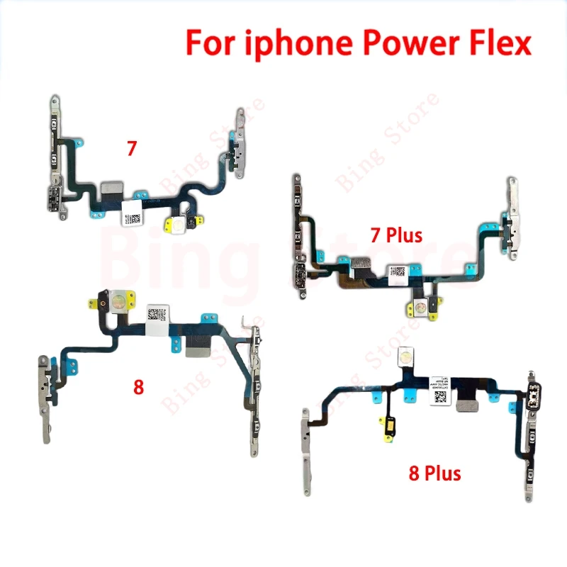 

Switch On Off Power Button Flex Cable with Metal Holder For iPhone X 7 8 Plus Power Volume Button Flex Cable