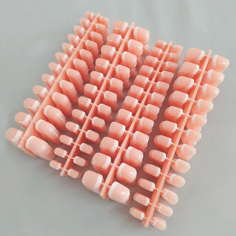 

2400pcs Natural French Short False Nails Tips A&B Styles Artificial Classical Full Square Fake Nails for Home Office faux ongles