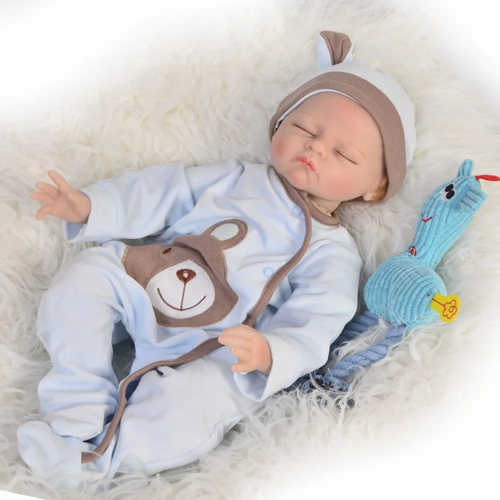 

KEIUMI Latest New 22'' Silicone Reborn Boneca Realista Sleeping Boy Fashion Baby Dolls Children Birthday Gift Reborn Dolls 55 cm