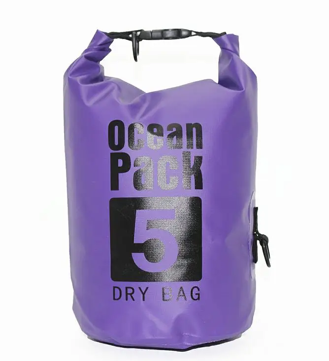 2L 5L ПВХ водонепроницаемый пакет для воды, сумка для воды, водонепроницаемая непромокаемая сумка для плавания, плавательный бассейн, речной треккинг, пляжная сумка, спортивная сумка - Цвет: Purple5L