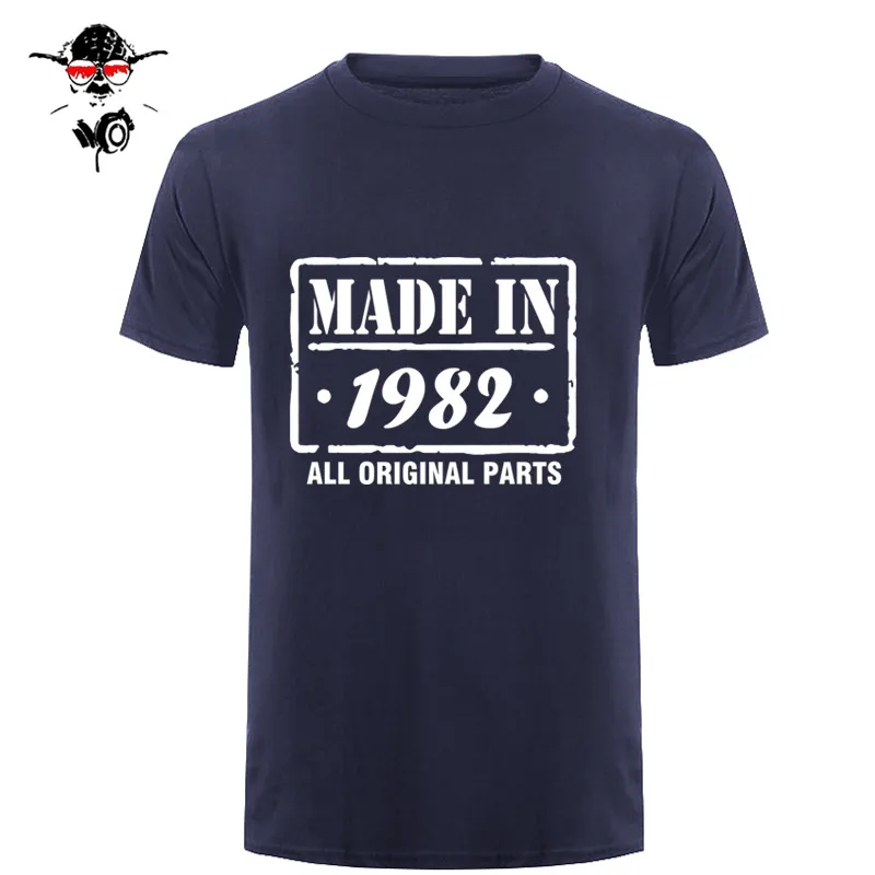 Сделано в 1982 году 36rd футболка на день рождения Мужская смешная футболка мужская одежда - Цвет: navy white
